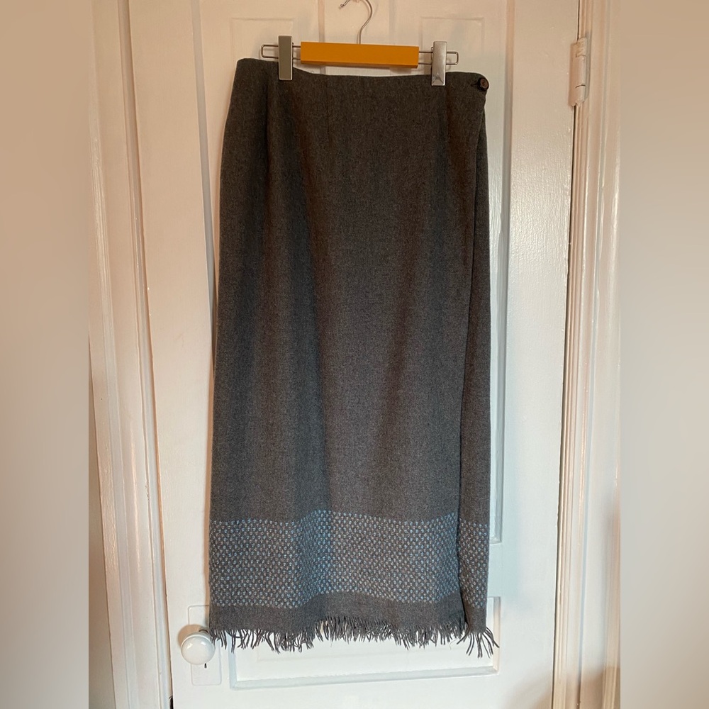 Long Gray Wool Skirt